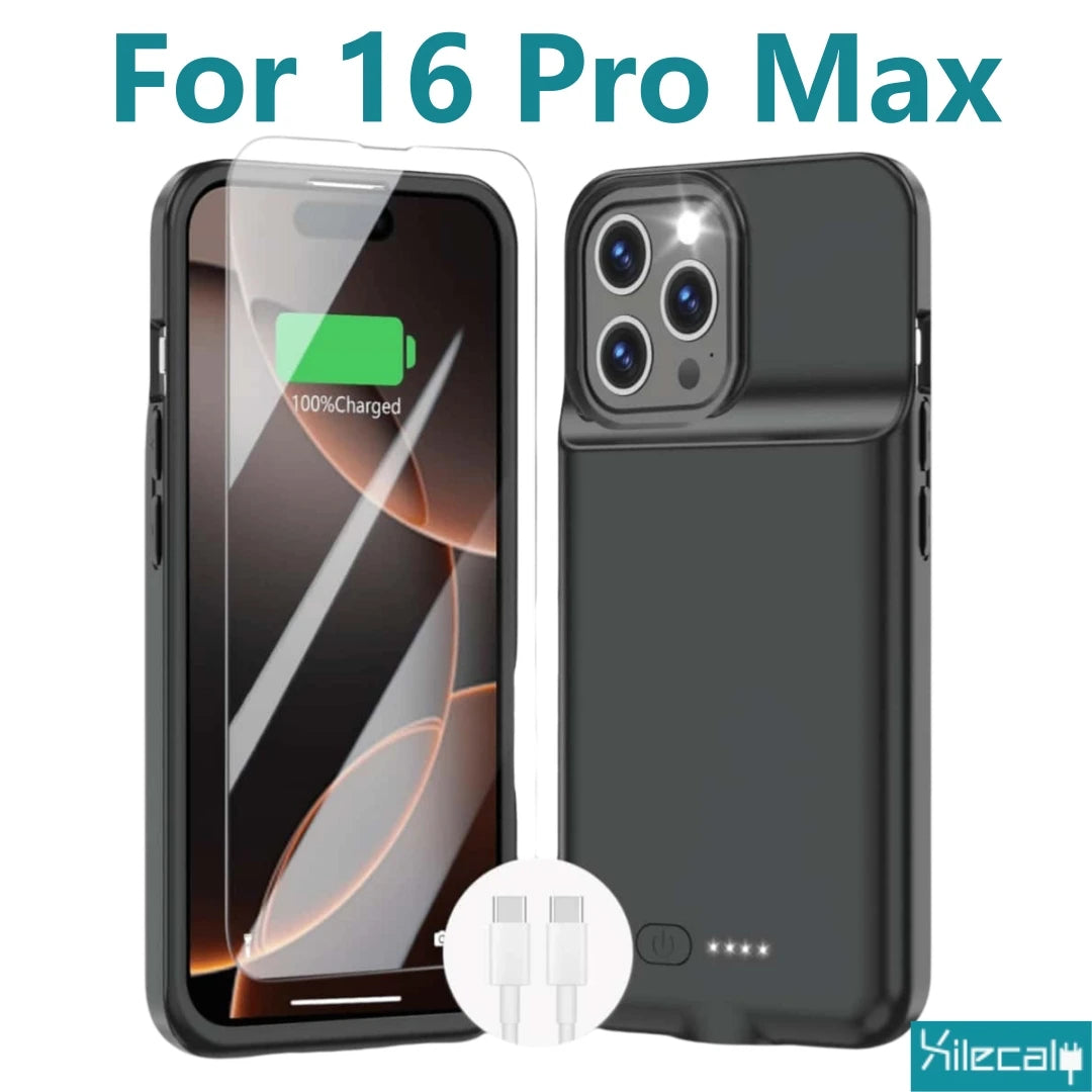 Portable Battery Case for iPhone 17 16 Pro Max 15Pro 13 14 12 mini Charging Case Battery Pack For iphone 7 8 6s SE 2 3