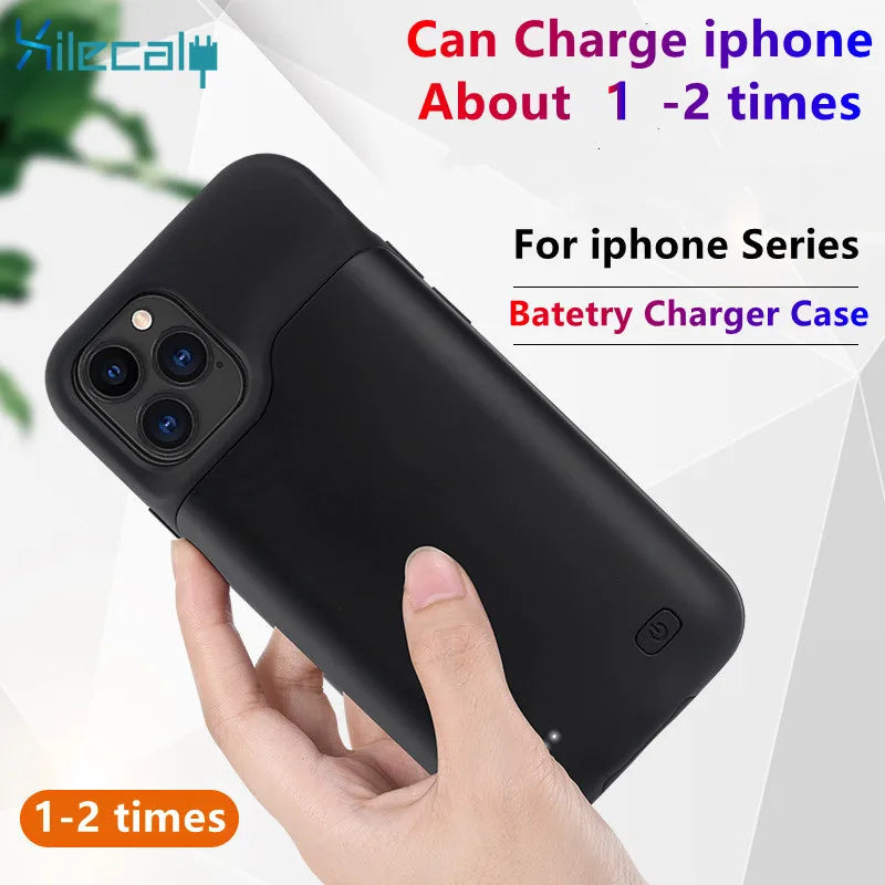 Portable Battery Case for iPhone 17 16 Pro Max 15Pro 13 14 12 mini Charging Case Battery Pack For iphone 7 8 6s SE 2 3