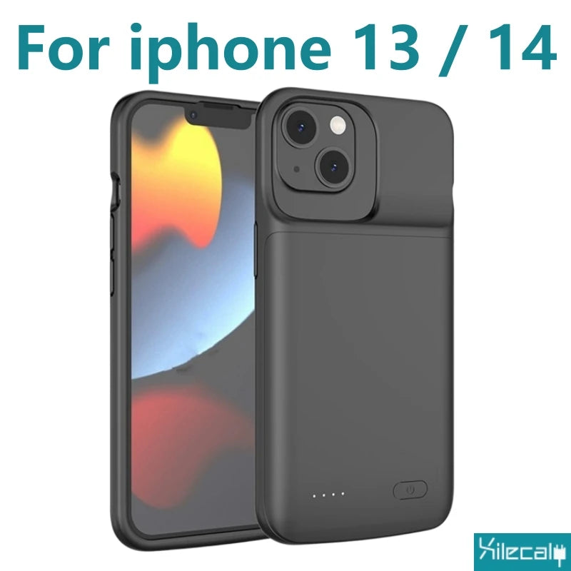 Portable Battery Case for iPhone 17 16 Pro Max 15Pro 13 14 12 mini Charging Case Battery Pack For iphone 7 8 6s SE 2 3