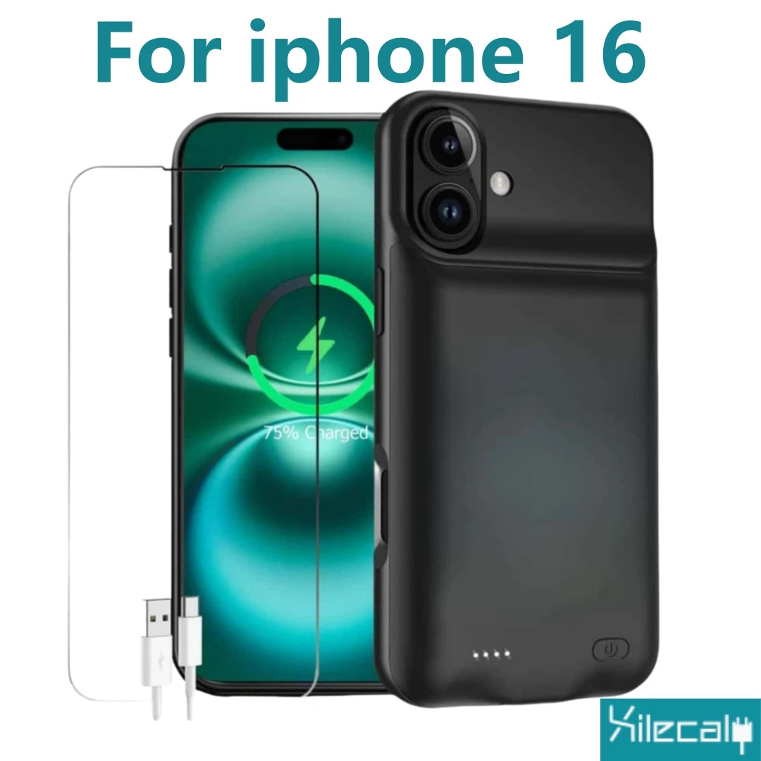 Portable Battery Case for iPhone 17 16 Pro Max 15Pro 13 14 12 mini Charging Case Battery Pack For iphone 7 8 6s SE 2 3