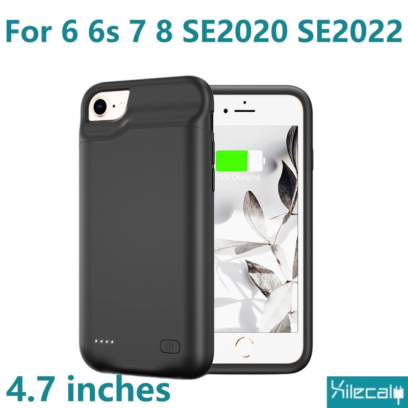 Portable Battery Case for iPhone 17 16 Pro Max 15Pro 13 14 12 mini Charging Case Battery Pack For iphone 7 8 6s SE 2 3